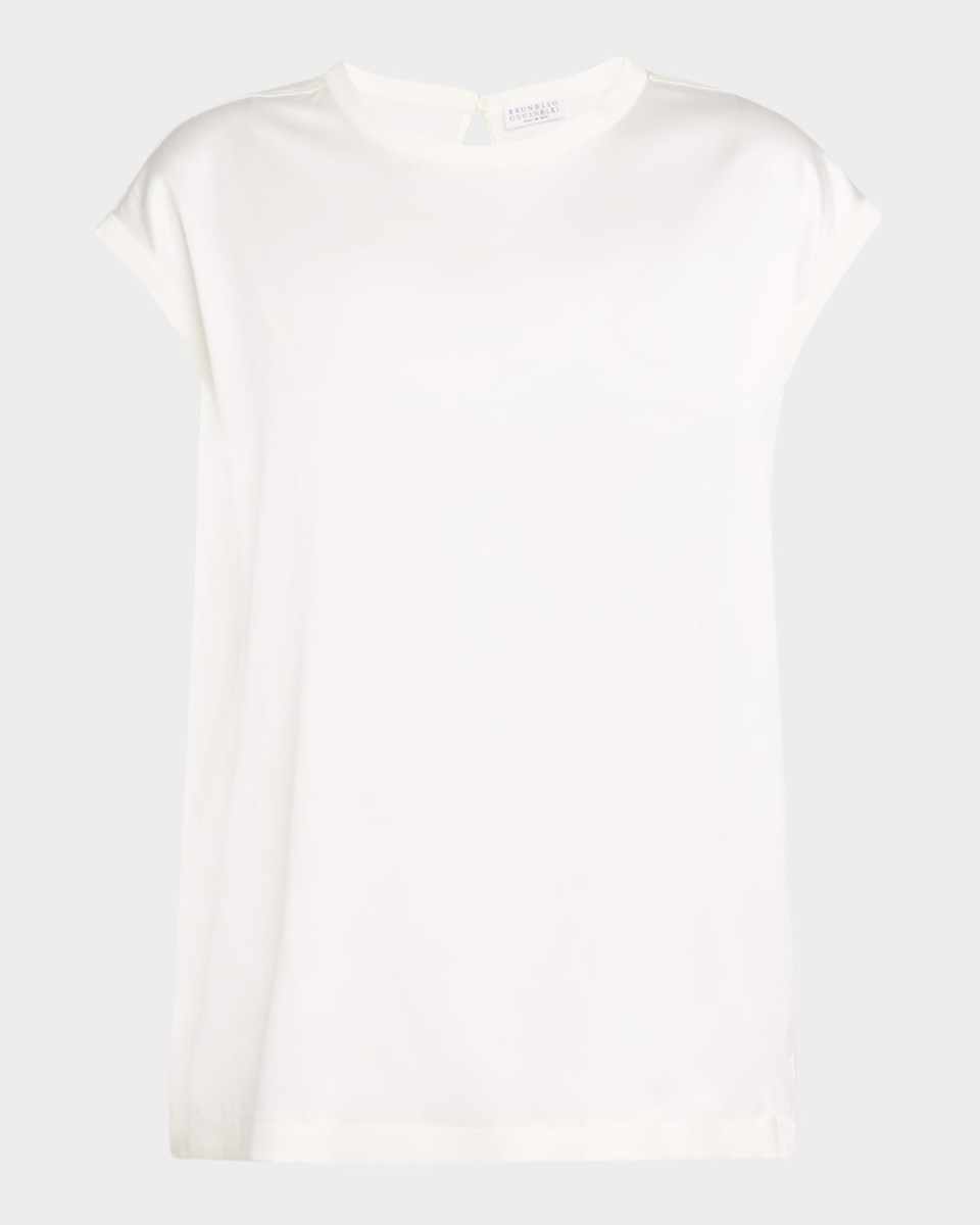 Cap Sleeve Satin Silk Top